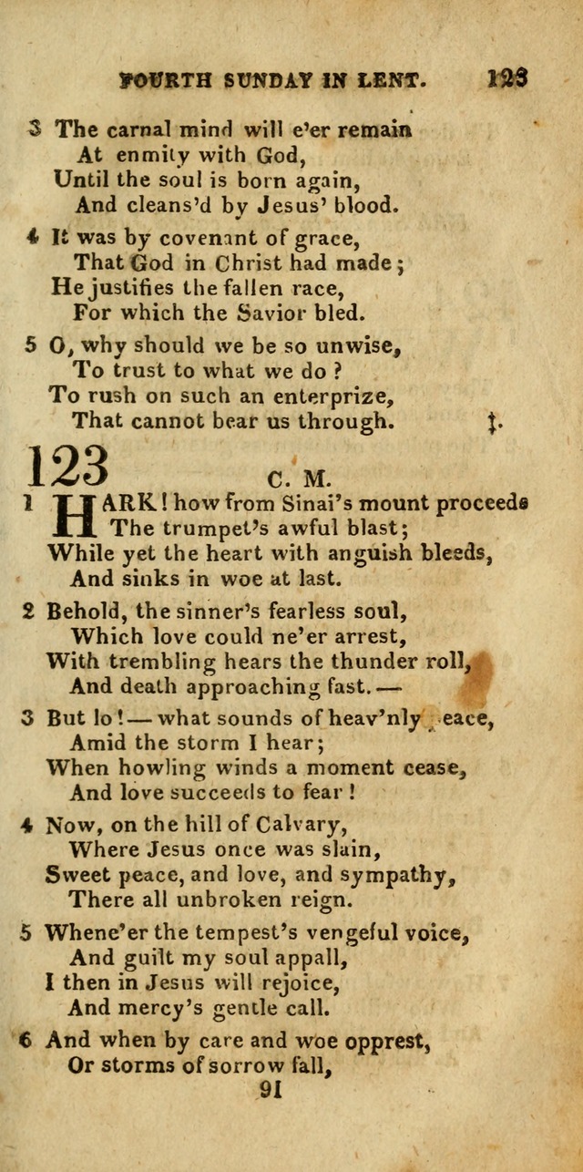 Church Hymn Book; consisting of hymns and psalms, original and selected. adapted to public worship and many other occasions. 2nd ed. page 91