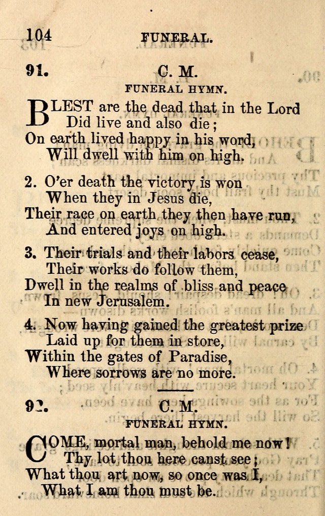 A Collection of Hymns: designed for the use of the Church of Christ page 104