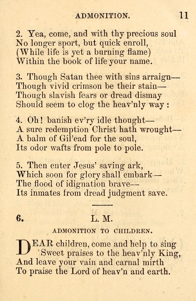 A Collection of Hymns: designed for the use of the Church of Christ page 11