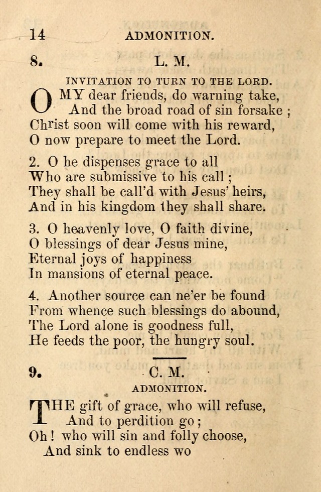 A Collection of Hymns: designed for the use of the Church of Christ page 14
