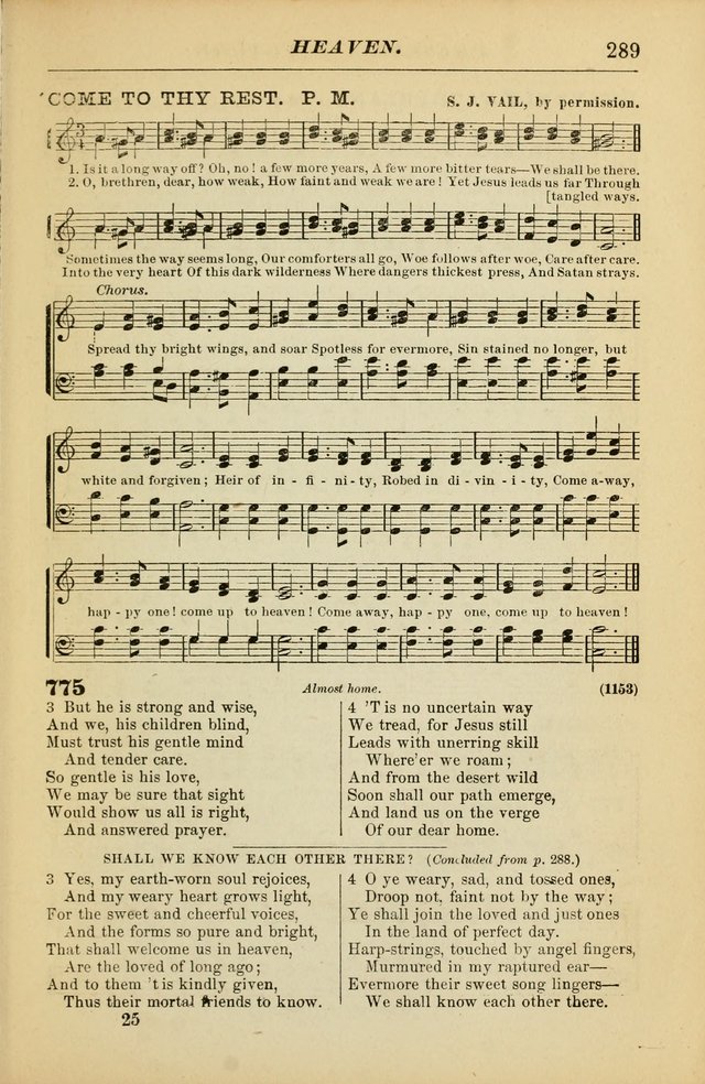 The Christian Hymnal: a choice collection of hymns and tunes for congregational and social worship page 289