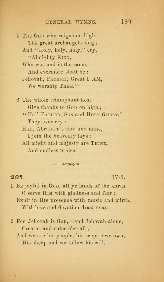The Church Hymnal: a collection of hymns from the Prayer book hymnal, Additional hymns, and Hymns ancient and modern, and Hymns for church and home. For use in Churches where licensed by the Bishop page 189