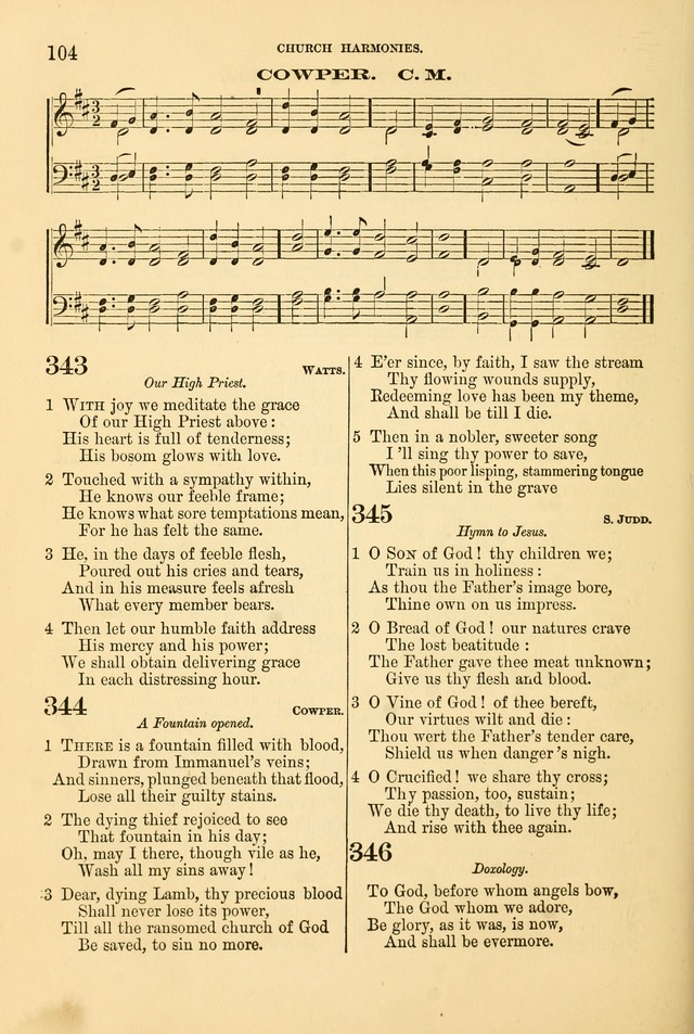Church Harmonies: a collection of hymns and tunes for the use of Congregations page 104