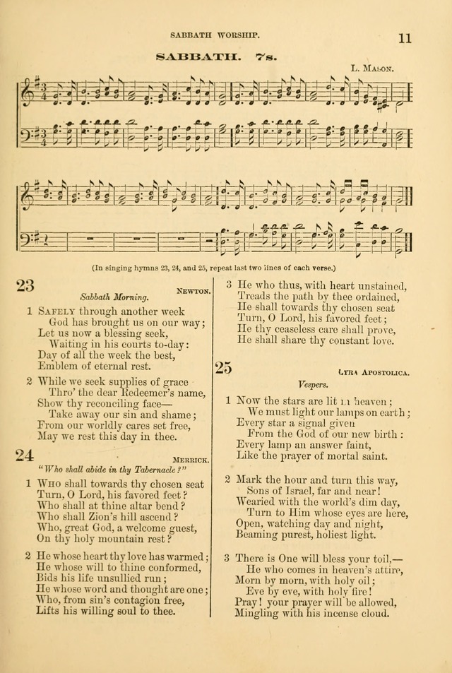 Church Harmonies: a collection of hymns and tunes for the use of Congregations page 11