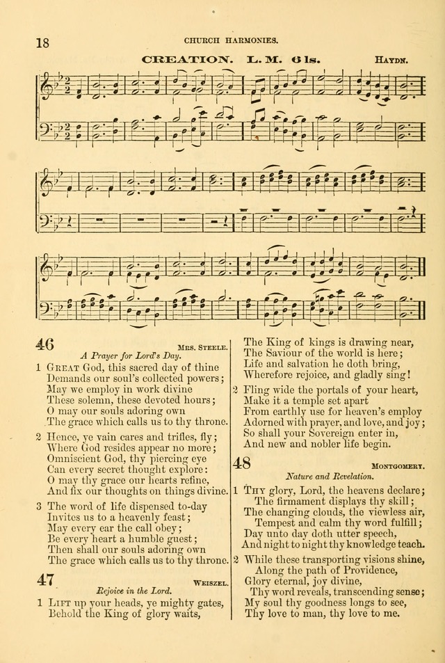 Church Harmonies: a collection of hymns and tunes for the use of Congregations page 18