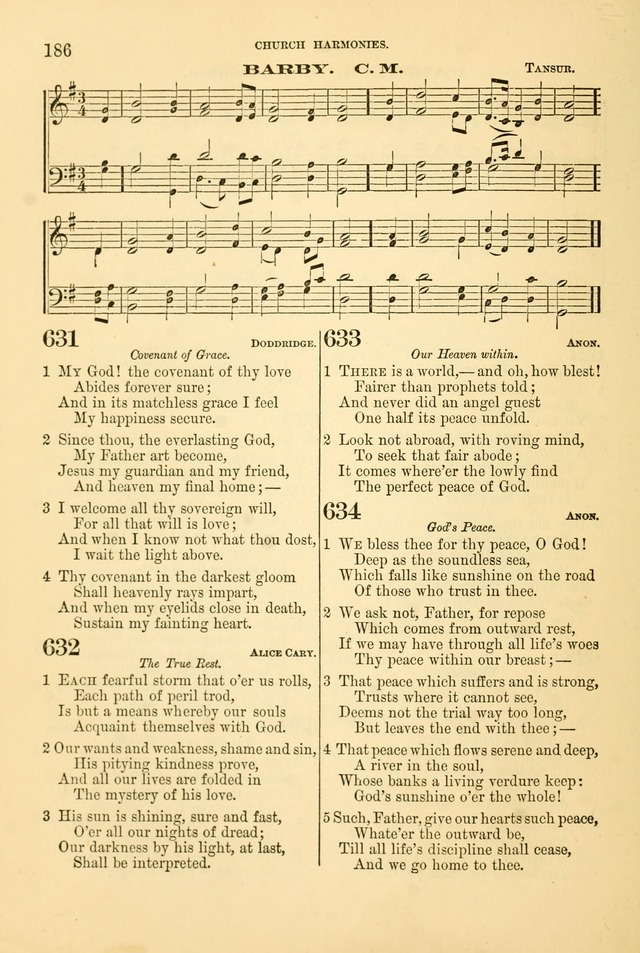 Church Harmonies: a collection of hymns and tunes for the use of Congregations page 186