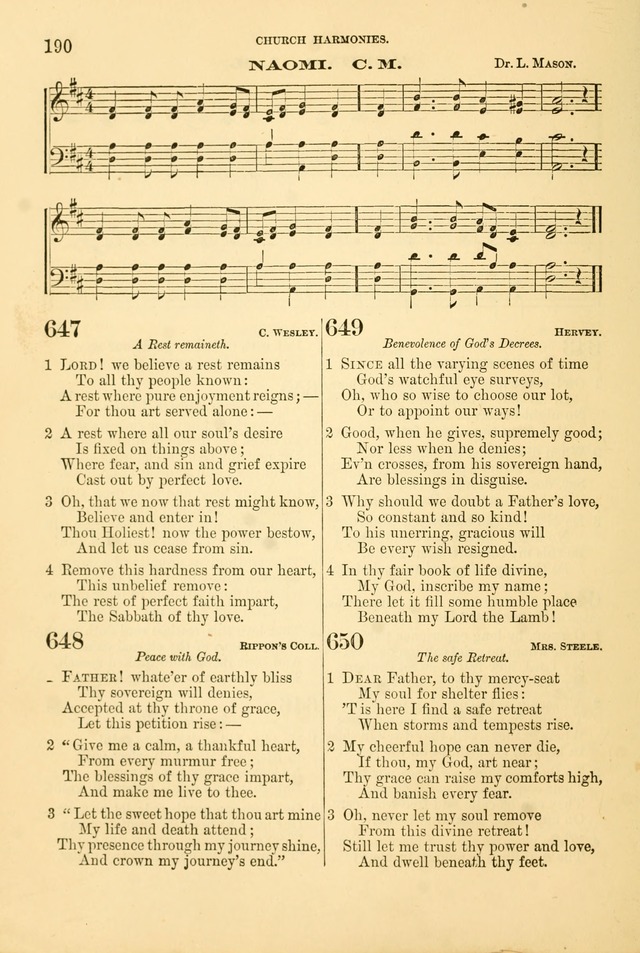 Church Harmonies: a collection of hymns and tunes for the use of Congregations page 190