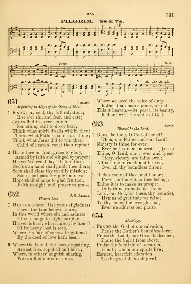 Church Harmonies: a collection of hymns and tunes for the use of Congregations page 191