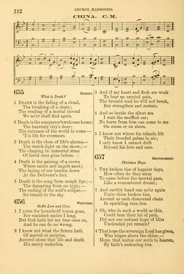 Church Harmonies: a collection of hymns and tunes for the use of Congregations page 192