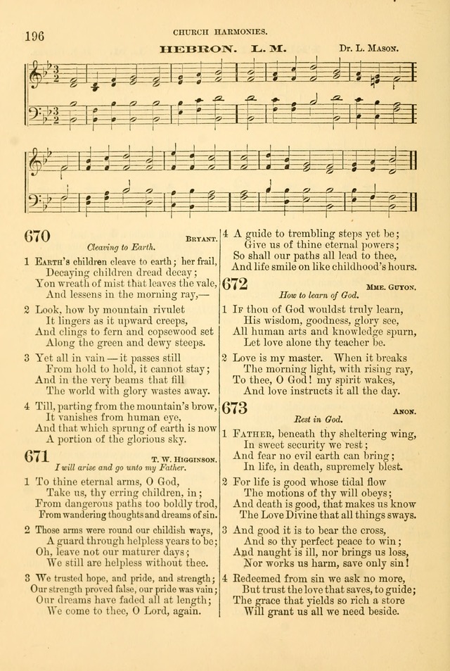 Church Harmonies: a collection of hymns and tunes for the use of Congregations page 196