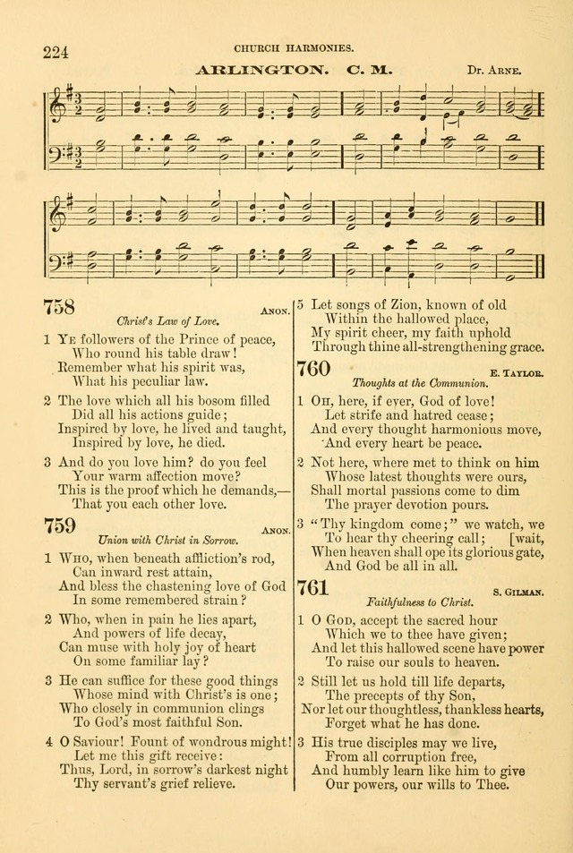 Church Harmonies: a collection of hymns and tunes for the use of Congregations page 224