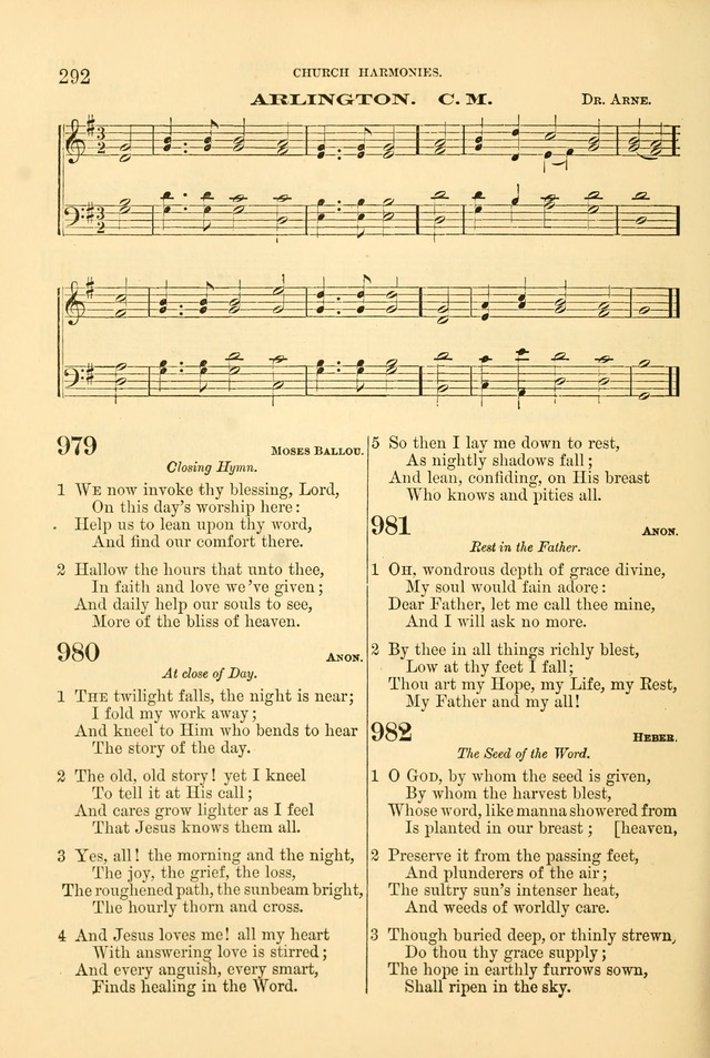 Church Harmonies: a collection of hymns and tunes for the use of Congregations page 292
