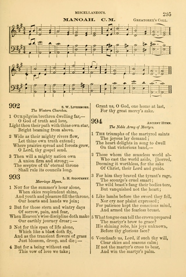 Church Harmonies: a collection of hymns and tunes for the use of Congregations page 295