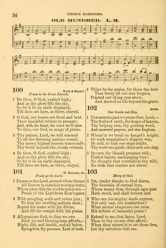 Church Harmonies: a collection of hymns and tunes for the use of Congregations page 34