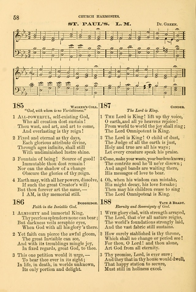 Church Harmonies: a collection of hymns and tunes for the use of Congregations page 58