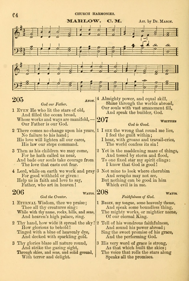 Church Harmonies: a collection of hymns and tunes for the use of Congregations page 64