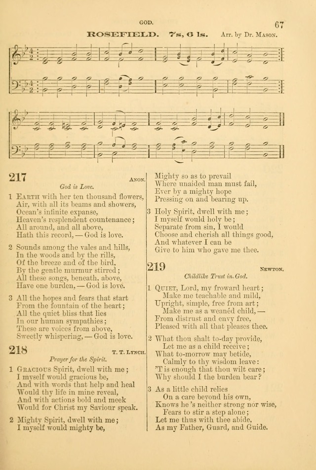 Church Harmonies: a collection of hymns and tunes for the use of Congregations page 67