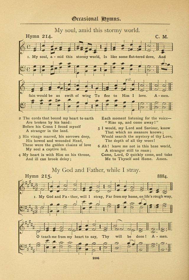 The Catholic Hymnal: containing hymns for congregational and home use, and the vesper psalms, the office of compline, the litanies, hymns at benediction, etc. page 206