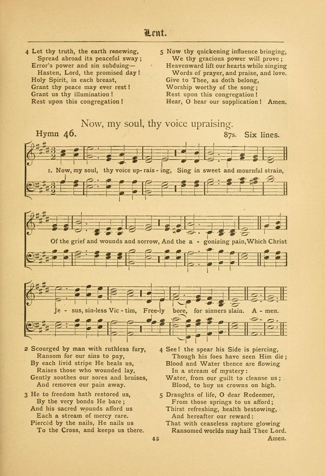 The Catholic Hymnal: containing hymns for congregational and home use, and the vesper psalms, the office of compline, the litanies, hymns at benediction, etc. page 45