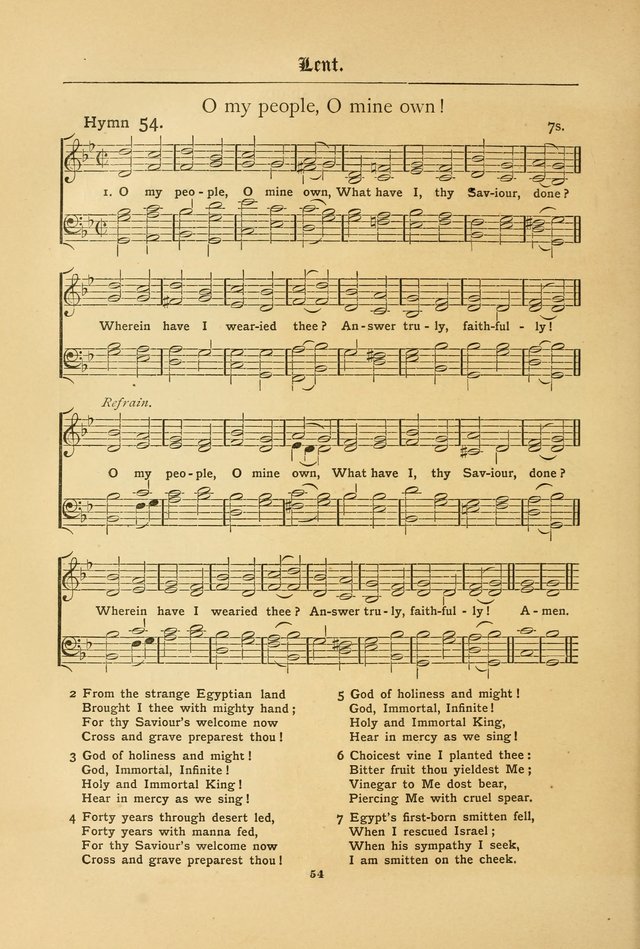 The Catholic Hymnal: containing hymns for congregational and home use, and the vesper psalms, the office of compline, the litanies, hymns at benediction, etc. page 54