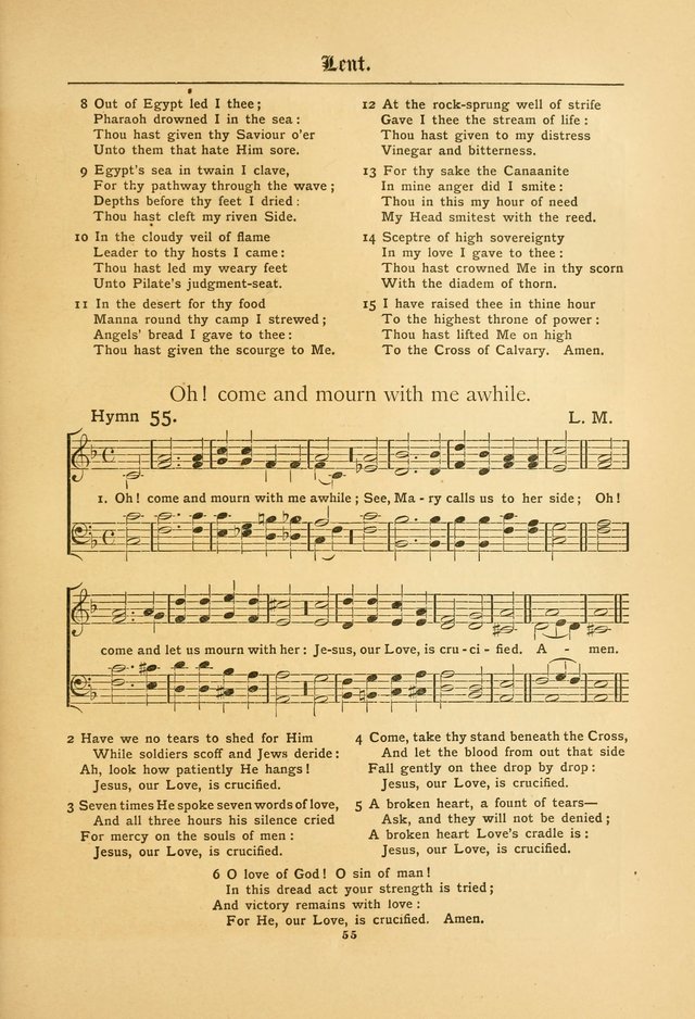 The Catholic Hymnal: containing hymns for congregational and home use, and the vesper psalms, the office of compline, the litanies, hymns at benediction, etc. page 55