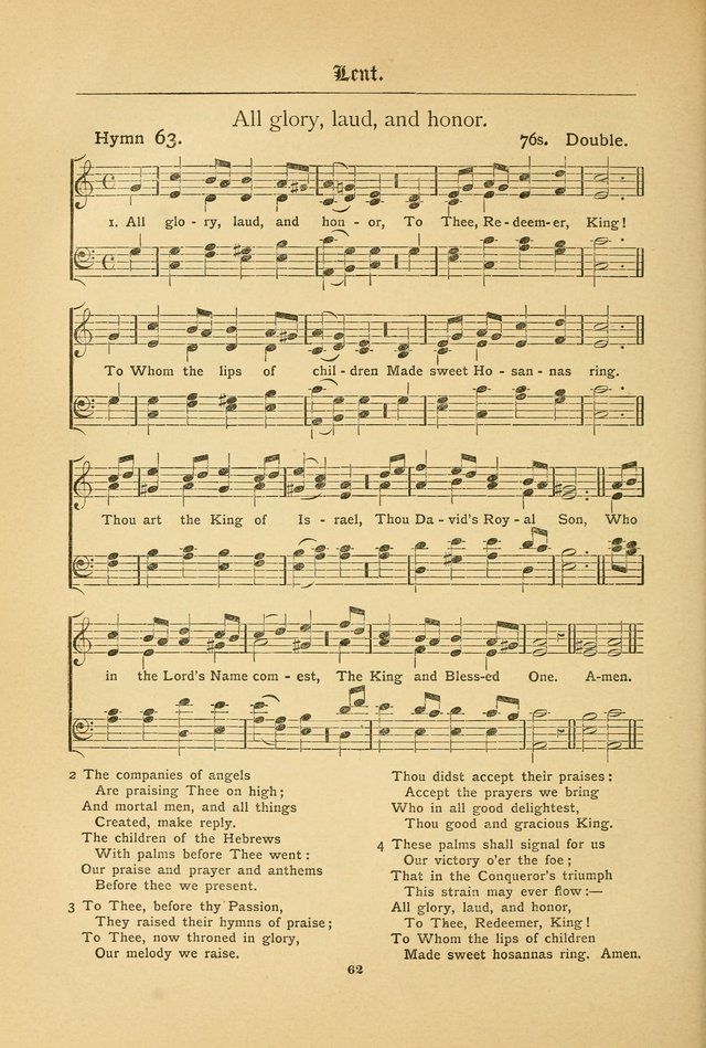 The Catholic Hymnal: containing hymns for congregational and home use, and the vesper psalms, the office of compline, the litanies, hymns at benediction, etc. page 62