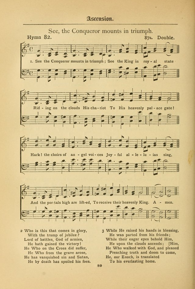 The Catholic Hymnal: containing hymns for congregational and home use, and the vesper psalms, the office of compline, the litanies, hymns at benediction, etc. page 80