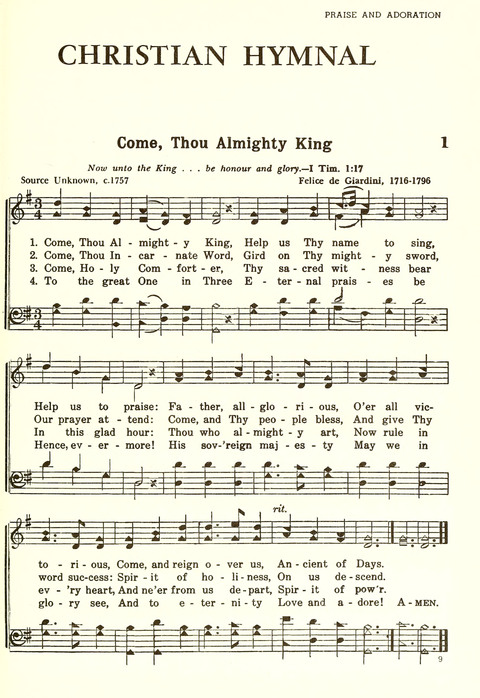 Christian Hymnal (Rev. ed.) page 1