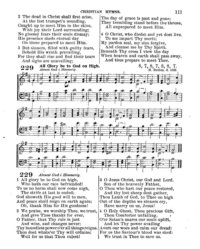 Christian Hymns: for church, school and home, with music page 109