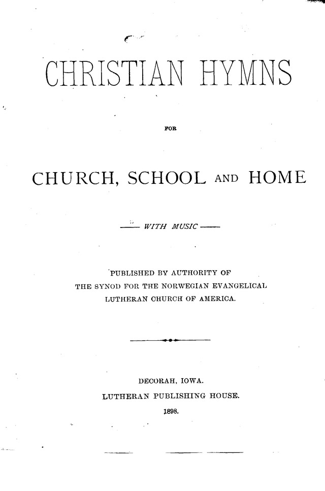 Christian Hymns: for church, school and home, with music page i