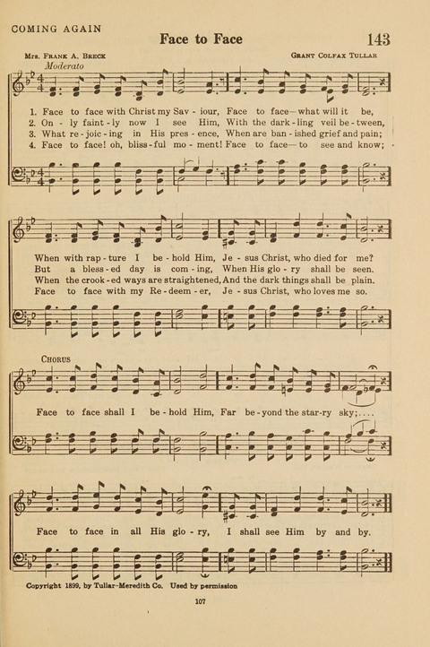 Church Hymnal, Mennonite: a collection of hymns and sacred songs suitable for use in public worship, worship in the home, and all general occasions (1st ed. ) [with Deutscher Anhang] page 107