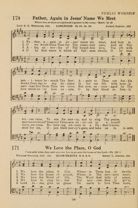Church Hymnal, Mennonite: a collection of hymns and sacred songs suitable for use in public worship, worship in the home, and all general occasions (1st ed. ) [with Deutscher Anhang] page 126