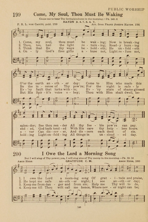 Church Hymnal, Mennonite: a collection of hymns and sacred songs suitable for use in public worship, worship in the home, and all general occasions (1st ed. ) [with Deutscher Anhang] page 146