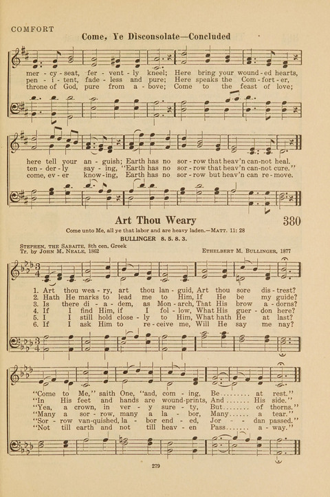 Church Hymnal, Mennonite: a collection of hymns and sacred songs suitable for use in public worship, worship in the home, and all general occasions (1st ed. ) [with Deutscher Anhang] page 279