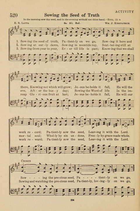 Church Hymnal, Mennonite: a collection of hymns and sacred songs suitable for use in public worship, worship in the home, and all general occasions (1st ed. ) [with Deutscher Anhang] page 394