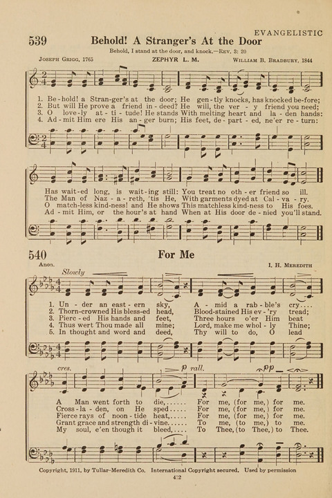 Church Hymnal, Mennonite: a collection of hymns and sacred songs suitable for use in public worship, worship in the home, and all general occasions (1st ed. ) [with Deutscher Anhang] page 412