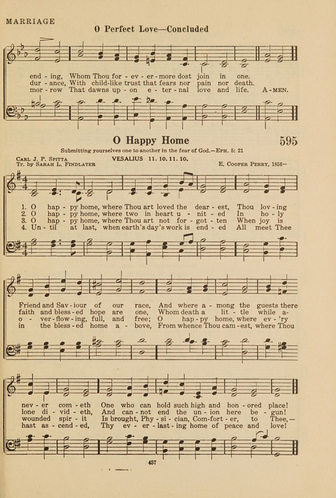 Church Hymnal, Mennonite: a collection of hymns and sacred songs suitable for use in public worship, worship in the home, and all general occasions (1st ed. ) [with Deutscher Anhang] page 457