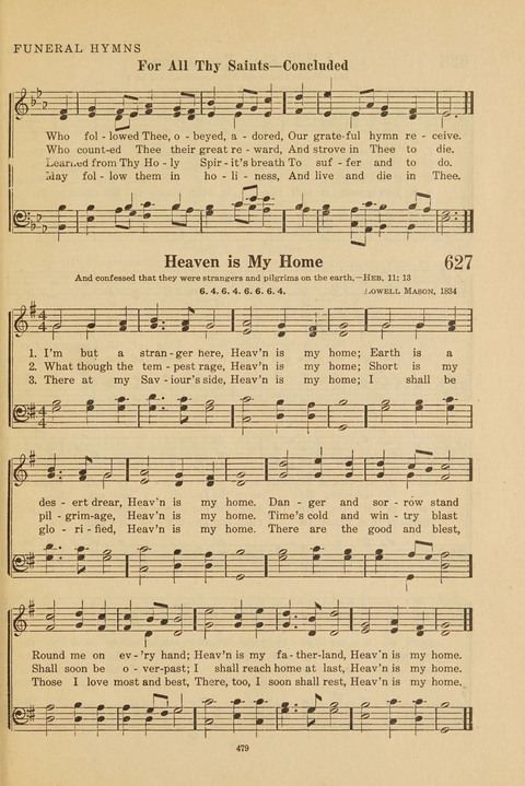 Church Hymnal, Mennonite: a collection of hymns and sacred songs suitable for use in public worship, worship in the home, and all general occasions (1st ed. ) [with Deutscher Anhang] page 479