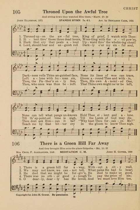 Church Hymnal, Mennonite: a collection of hymns and sacred songs suitable for use in public worship, worship in the home, and all general occasions (1st ed. ) [with Deutscher Anhang] page 78