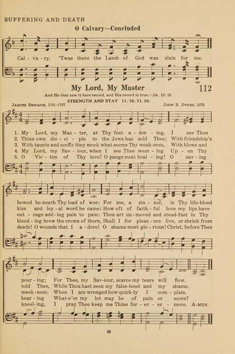 Church Hymnal, Mennonite: a collection of hymns and sacred songs suitable for use in public worship, worship in the home, and all general occasions (1st ed. ) [with Deutscher Anhang] page 83
