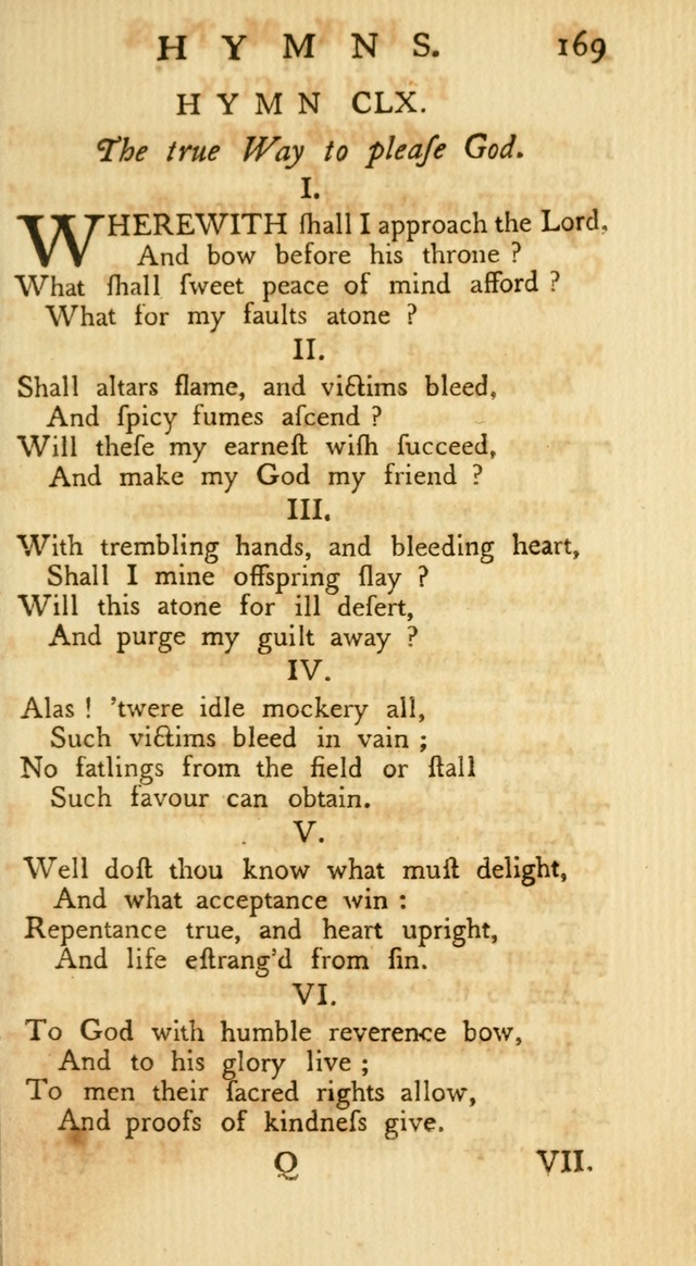 A Collection of Hymns, More Particularly Designed for the Use of the  West Society in Boston. (2nd ed. with Additions) page 171