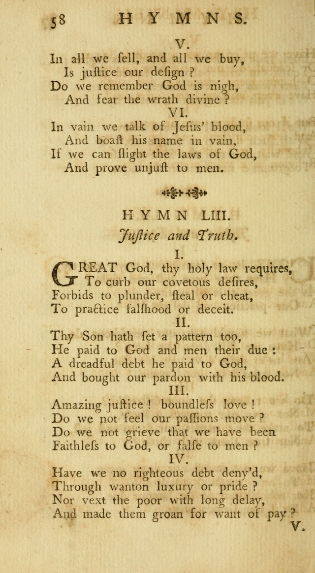 A Collection of Hymns, More Particularly Designed for the Use of the  West Society in Boston. (2nd ed. with Additions) page 58