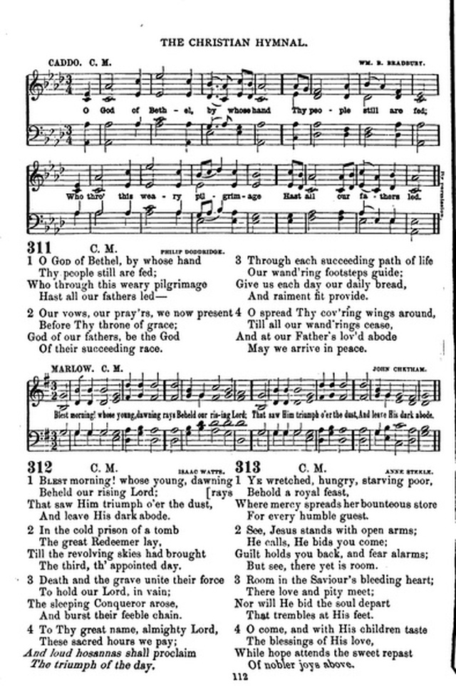 The Christian hymnal: a collection of hymns and tunes for congregational and social worship; in two parts (Rev.) page 112