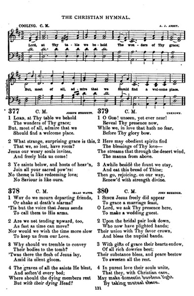 The Christian hymnal: a collection of hymns and tunes for congregational and social worship; in two parts (Rev.) page 131