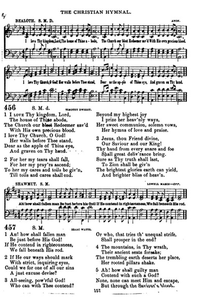 The Christian hymnal: a collection of hymns and tunes for congregational and social worship; in two parts (Rev.) page 157