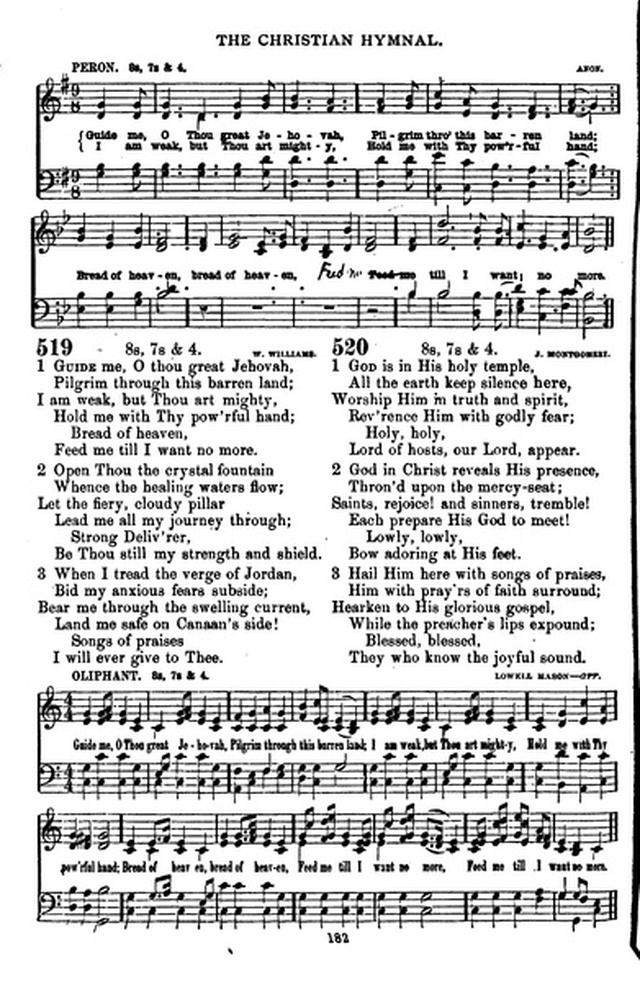 The Christian hymnal: a collection of hymns and tunes for congregational and social worship; in two parts (Rev.) page 182