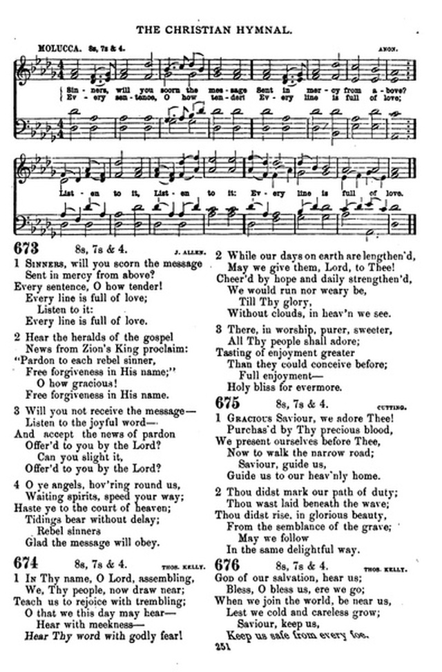 The Christian hymnal: a collection of hymns and tunes for congregational and social worship; in two parts (Rev.) page 251