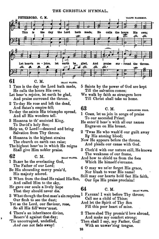The Christian hymnal: a collection of hymns and tunes for congregational and social worship; in two parts (Rev.) page 28