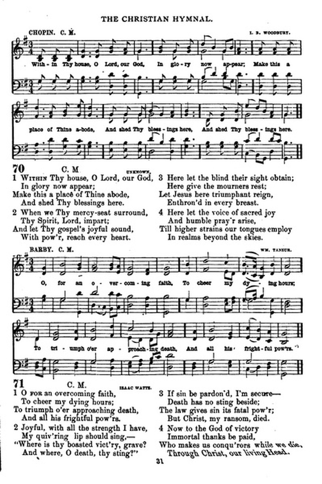 The Christian hymnal: a collection of hymns and tunes for congregational and social worship; in two parts (Rev.) page 31