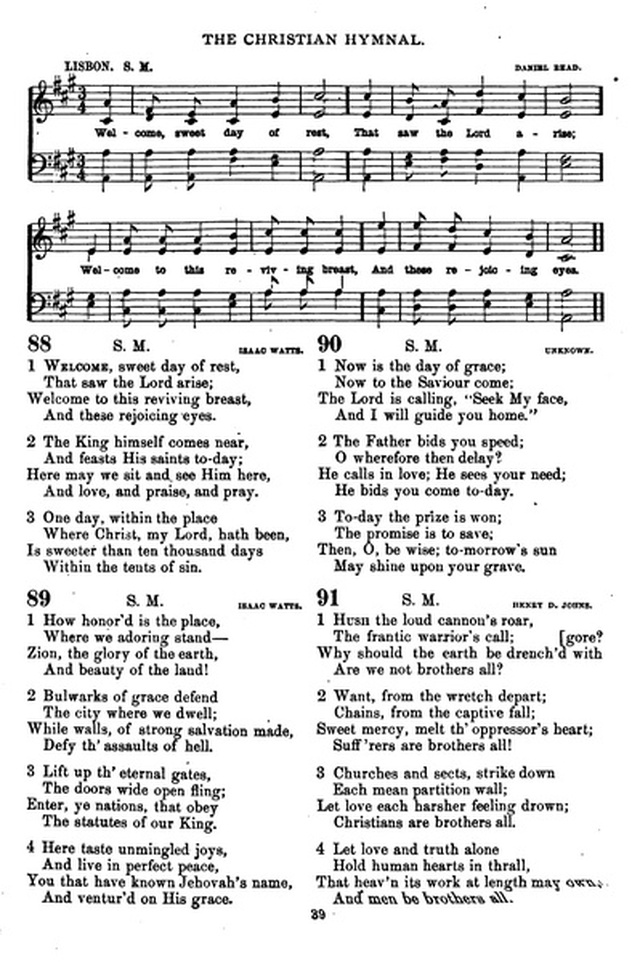 The Christian hymnal: a collection of hymns and tunes for congregational and social worship; in two parts (Rev.) page 39